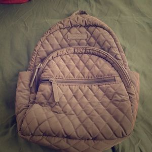 Vera Bradley grey quilted mini backpack